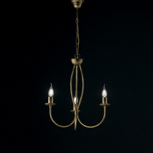 Brown and gold barrel wrought iron chandelier bon-140