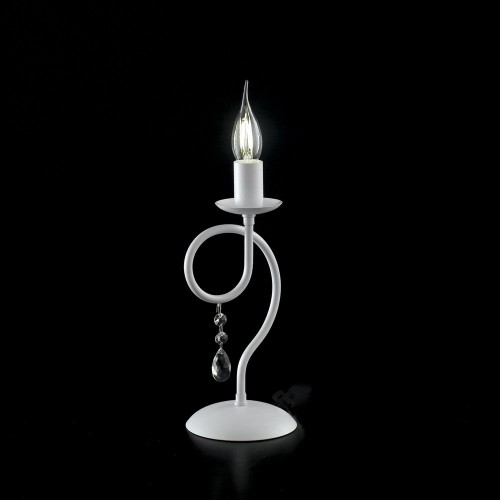 Shabby chic table lamp in white wrought iron bon-151