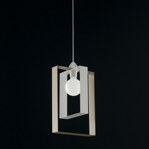 Modern chandelier 1 light white and taupe bon-164