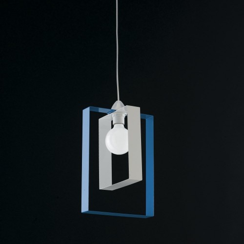 Modern chandelier 1 light white and blue bon-167