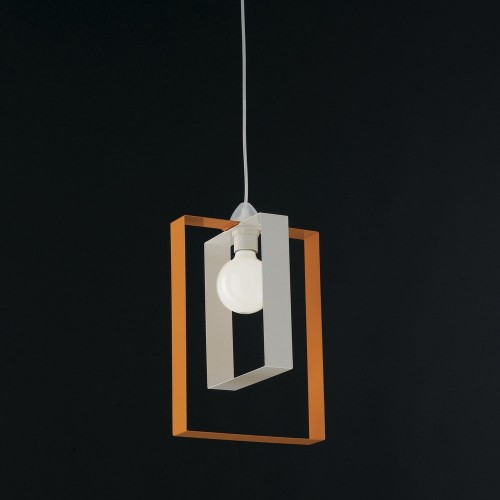 Modern chandelier 1 light white and orange bon-169