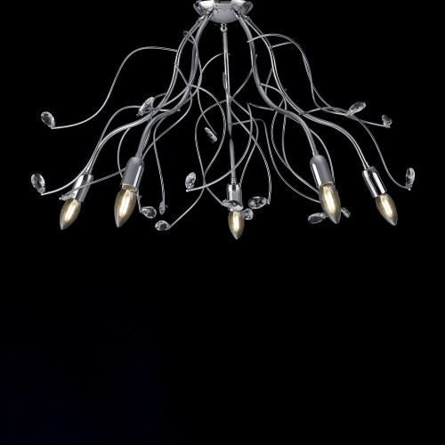 Modern chrome ceiling lamp with crystal bon-176