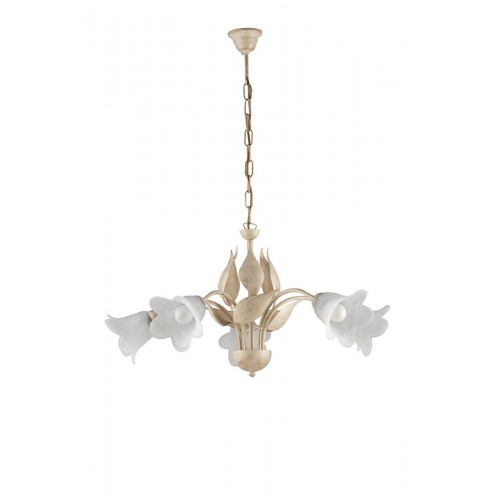 Bon-187 ivory and gold-plated wrought iron chandelier