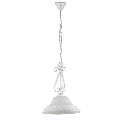 White wrought iron and silver chandelier bon-242