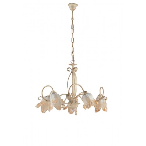 Bon-285 ivory wrought iron and  gold chandelier