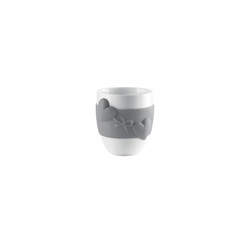 Tazza mug in ceramica e silicone guzzini collezione love grigio