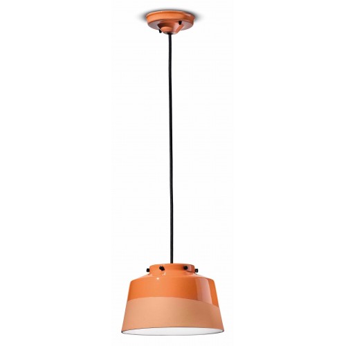 Lampadario a sospensione classico in ceramica arancione FLR-97