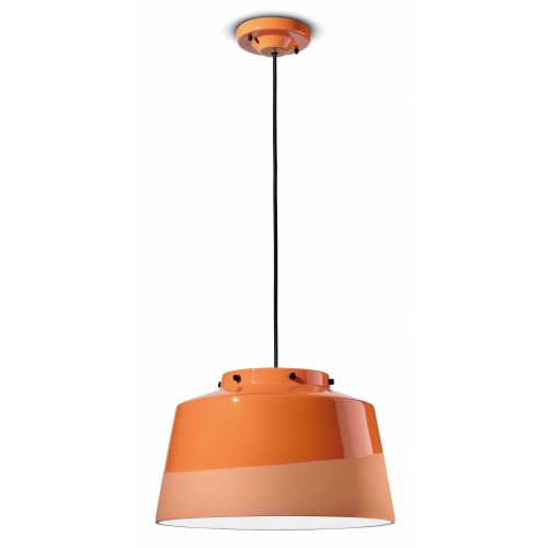 Lampadario a sospensione in ceramica classico arancione FLR-98