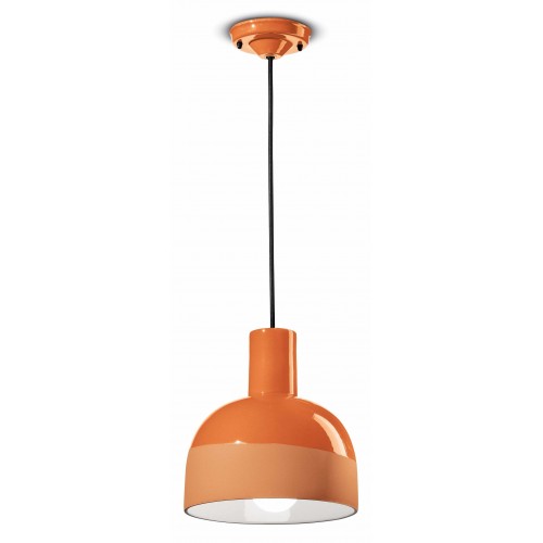 Lampadario a sospensione classico in ceramica arancione FLR-99