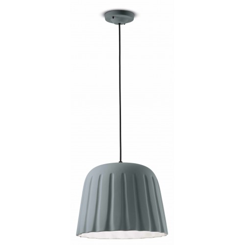 Lampadario a sospensione classico in ceramica grigio FLR-114