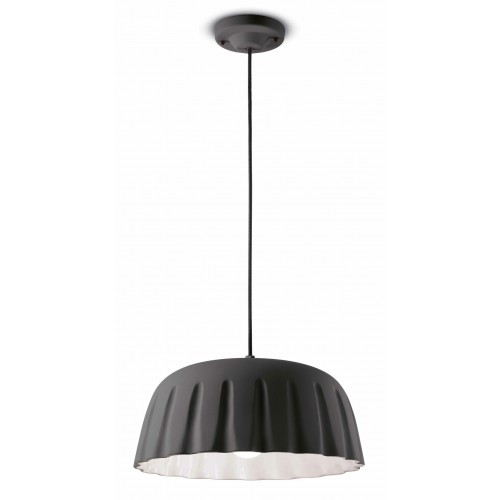 Lampadario a sospensione classico in ceramica nero FLR-115