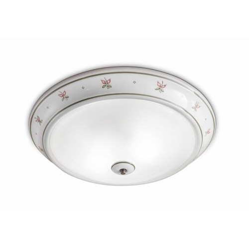 Plafoniera da soffitto classica in ceramica e vetro bianco FL-216