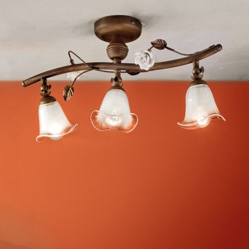 Rust ceiling light with glass FL-218