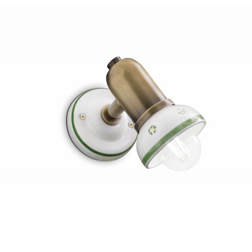 Wall lamp in burnished brass and ceramic FL-136