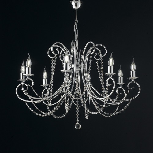 Modern chromed chandelier with crystal bon-20