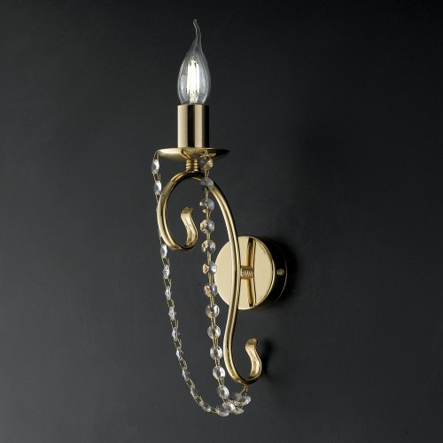 Gold wall light with crystal bon-27