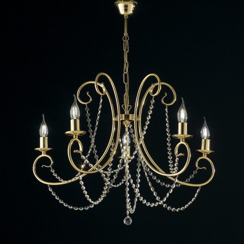 Modern gold chandelier with crystal bon-25