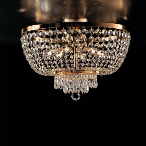 Gold ceiling light with crystal bon-87