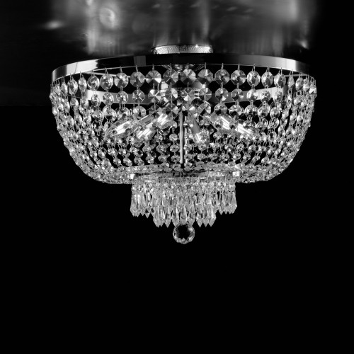 Chrome ceiling light with crystal bon-93