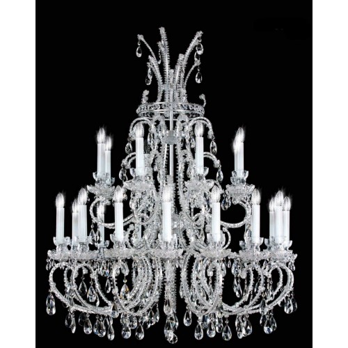 Crystal and silver leaf chandelier TP-42