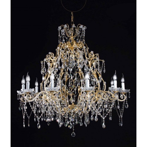 Classic chandelier in bright gold and crystal TP-52