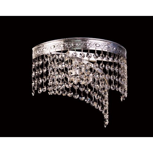 Classic wall light in crystal and bright silver leaf TP-66