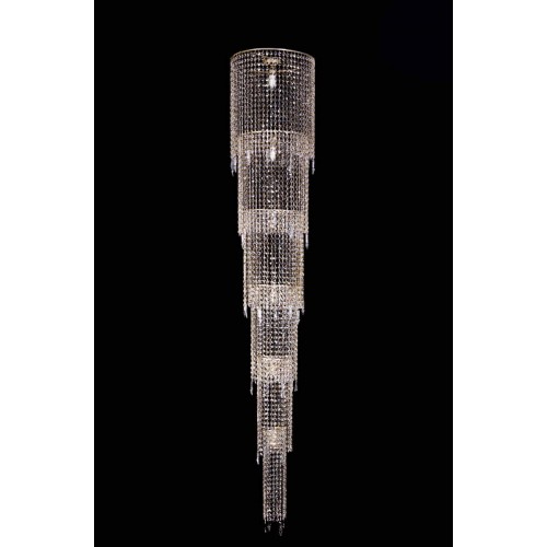 Classic ceiling light with crystal waterfall and Mecca silver leaf TP-67