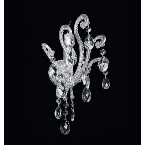 Wall light with crystal and silver leaf beads TP-73 