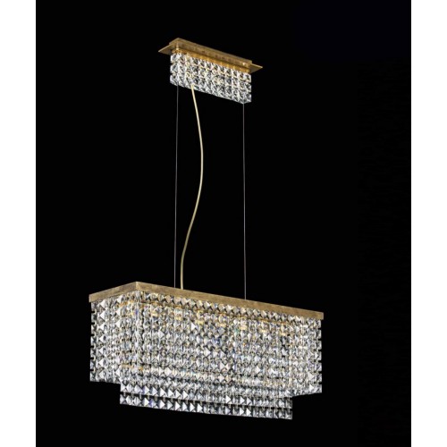 Classic chandelier in crystal and antique gold leaf 8 lights TP-74