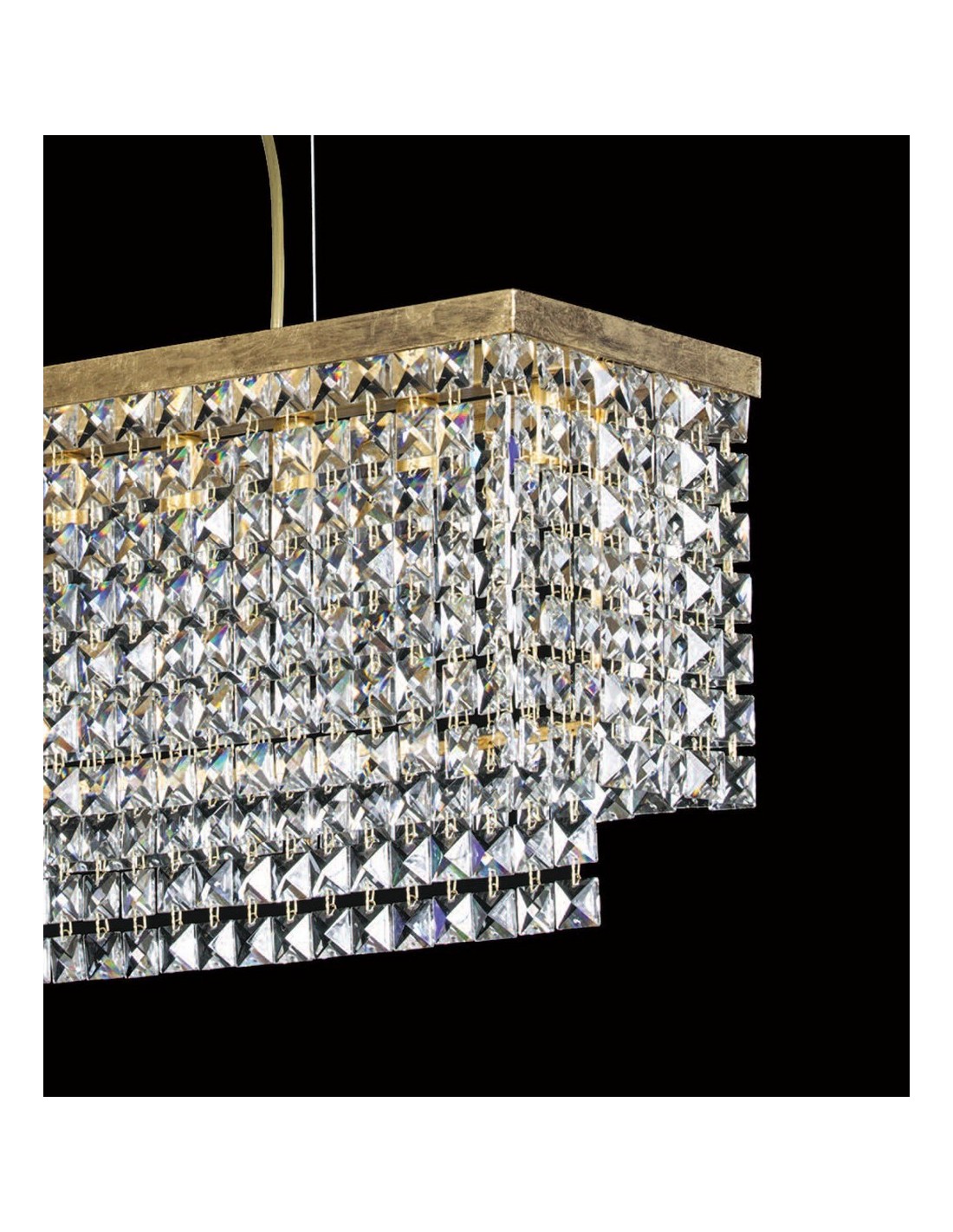 Lampadario classico in cristallo e foglia oro antico 8 luci TP-74