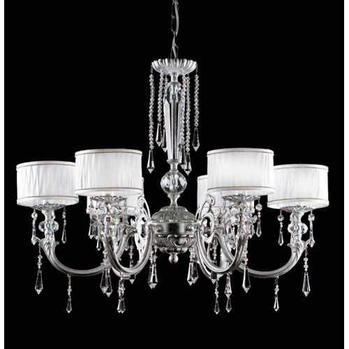 Classic chandelier in silver leaf brass with lampshades TP-85