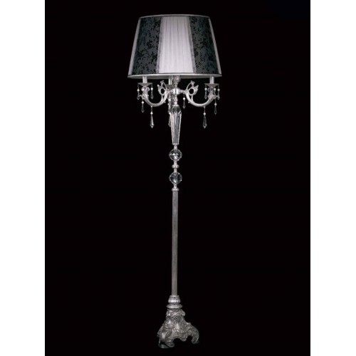 Classic floor lamp in silver leaf brass with lampshade TP-89