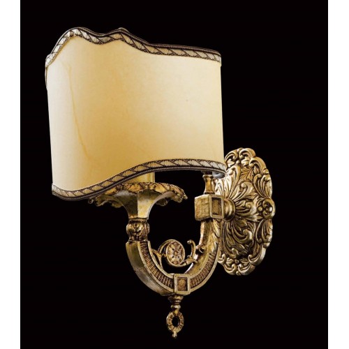 Classic wall light in brass and silver leaf with lampshade TP-96