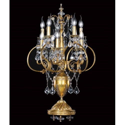 Classic flambeau lamp in brass and swarovski crystal TP-106