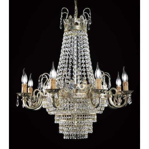 Classic chandelier in silver leaf brass and swarovski crystal TP-107