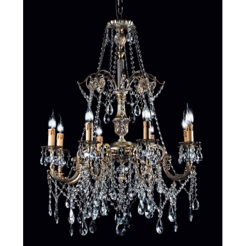 Classic chandelier in silver leaf brass and swarovski crystal TP-111