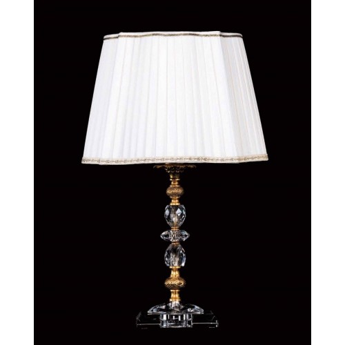 Table lamps in gold leaf brass and crystal, with lampshade TP-113