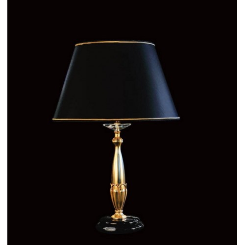 Bedside lamp in brass and black marquinia marble, with lampshade TP-114