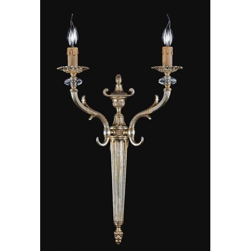 Classic wall light in silver leaf brass and swarovski crystal TP-129