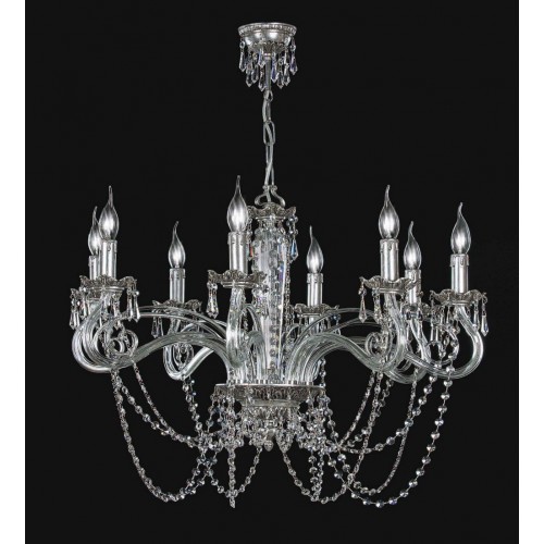 Chandelier in swarovski crystal and silver leaf brass TP-131