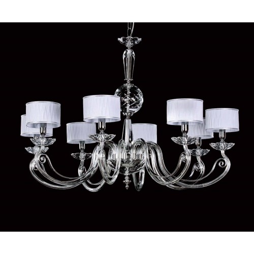 Modern crystal chandelier with white lampshades TP-134