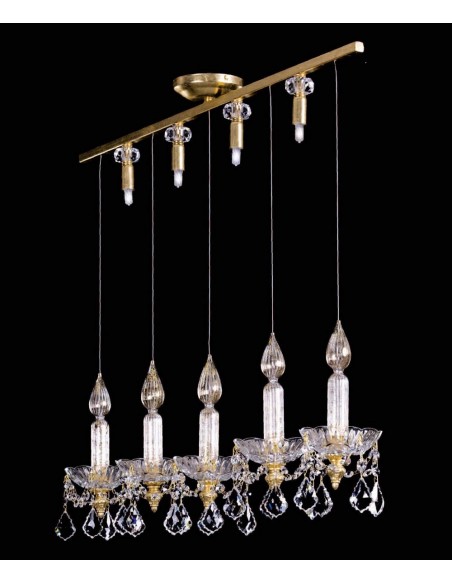 Lampada da soffitto in vetro ondulato paralume 40 cm e swarovski a