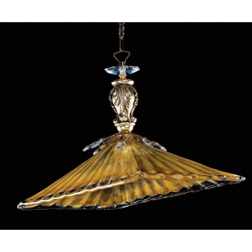 Classic 1 light chandelier in wood, Murano glass and crystal TP-155