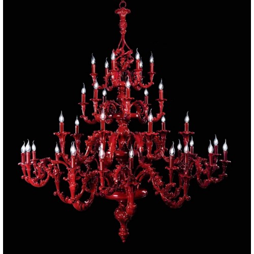 Classic red wooden chandelier 36 lights 4 floors TP-176