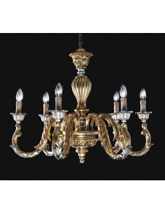 Lampada da comodino lumetto in legno avorio foglia oro Leonardo bon-57