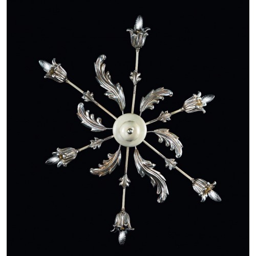 Ivory and silver leaf ceiling lamp TP-203