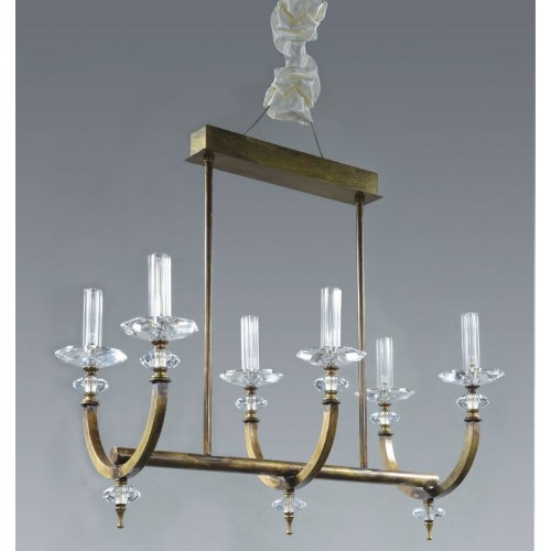 Classic brass and crystal chandelier 6 lights TP-210