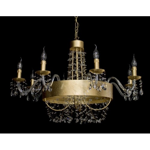 Modern chandelier gold dew and crystal 8 lights TP-214