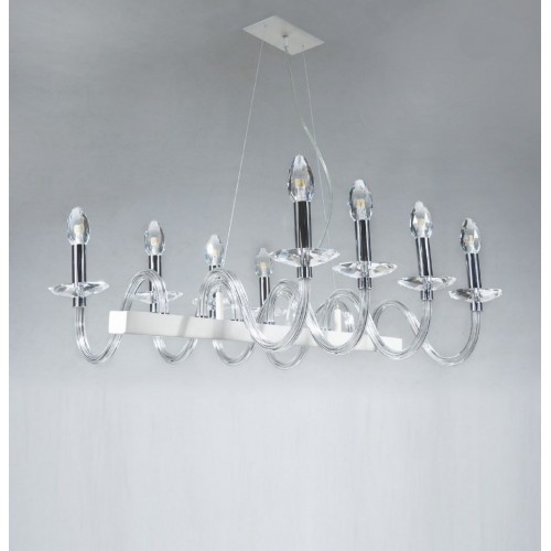 Lampadario moderno desing in cristallo e metallo bianco TP-219