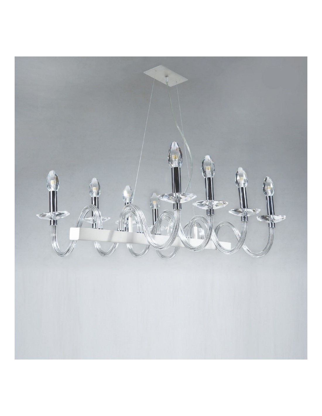 white modern chandelier